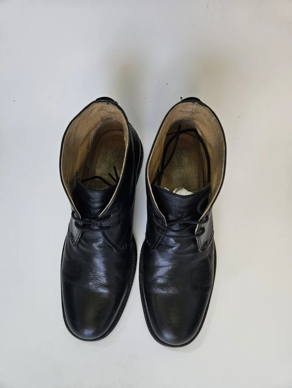 Frye Phillip Chukka Boots Lace Up Black Leather Shoes Men 10.5 D 87533
